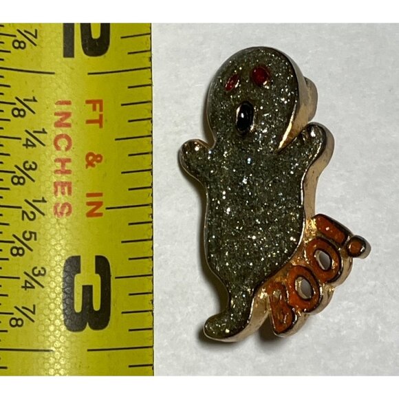 Halloween Glitter Ghost Pin Brooch Gold Tone Boo Fashion Jewelry - Picture 8 of 8